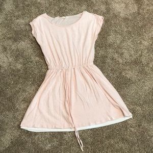 pink tee-shirt dress